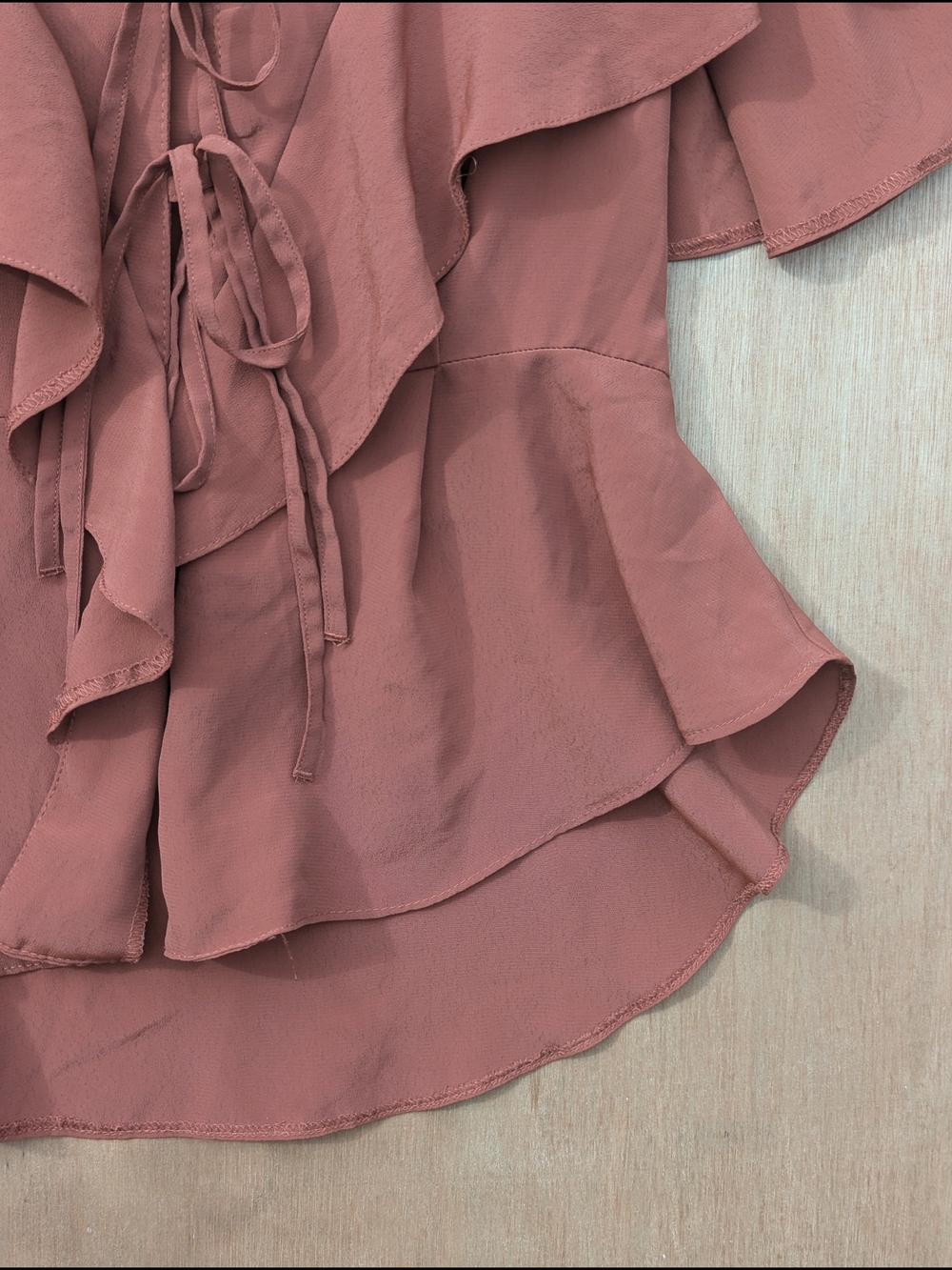 Women's Rust Ruffle Tie-Front Top - Picture 7 of 13